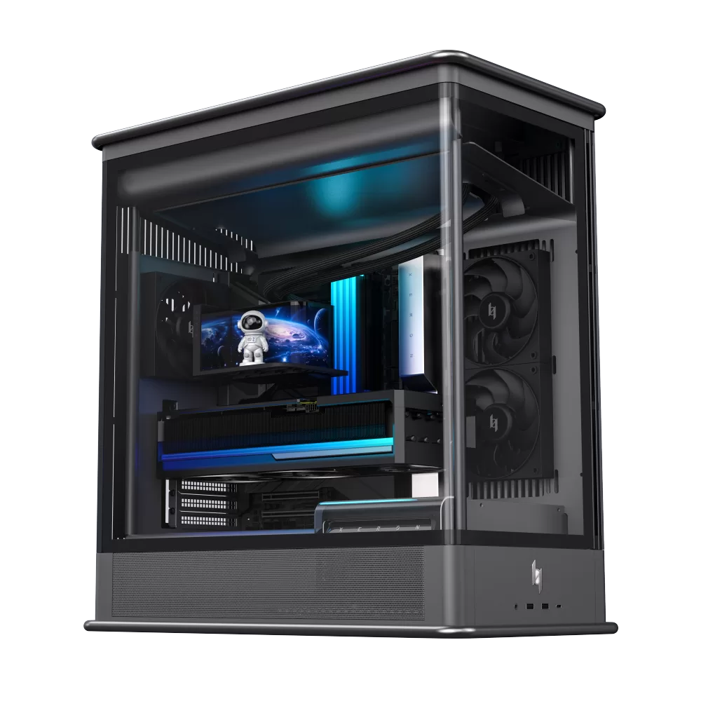 XERON S Lab silent PC case open frame louvered shell